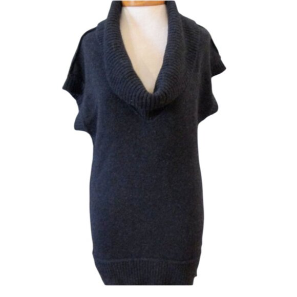 VINCE Alpaca Women Wool Cashmere Blend Cowl Neck Short Sleeve Sweater Gray L - Picture 7 of 16